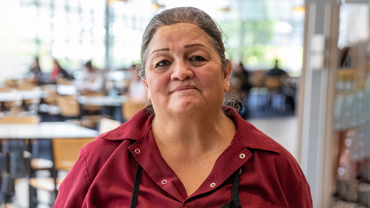 Portrait of Adela Caratti, Campus Dining Services staffer