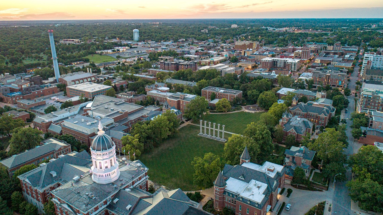 Shot of campus from above.