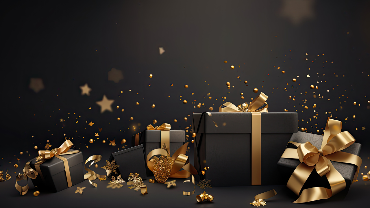 Black gift boxes