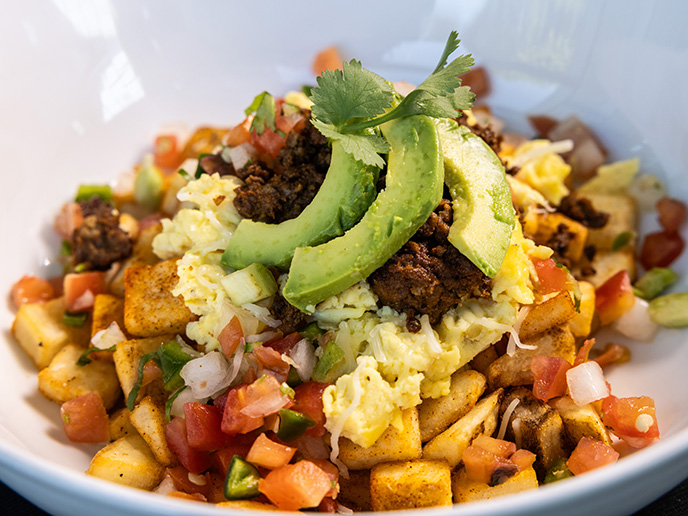 Potato and egg breakfast bowl from Baja Grill