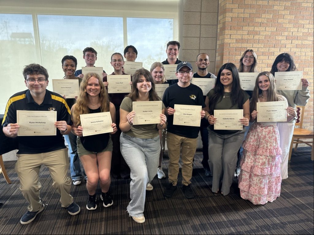 Group of Campus Dining Services student employees who won scholarship awards