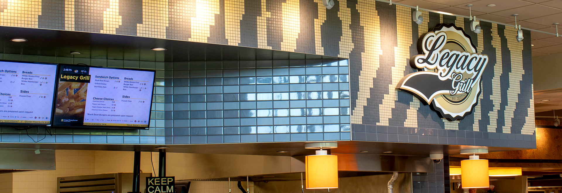 Legacy Grill sign and storefront